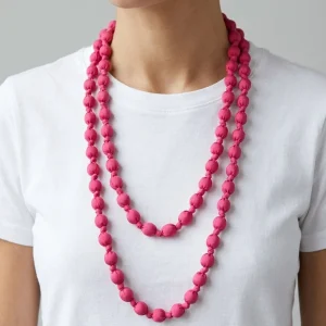 Collar Il Baco Da Seta Bolas De Seda Ciruela