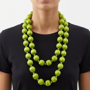 Collar il Baco Da Seta Maxi Bolas Seda Pistacho