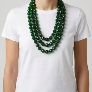 Collar Fabrizio Marcantelli 3 Tiras Piedras Verde