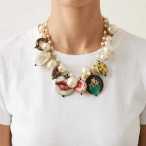 Collar Fabrizio Marcantelli Perlas Medallas Arte