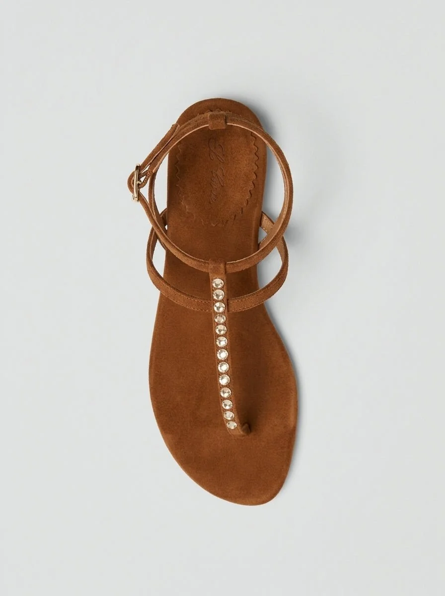 Sandalia Le Capresi Marina Strass Cuoio - Imagen 2
