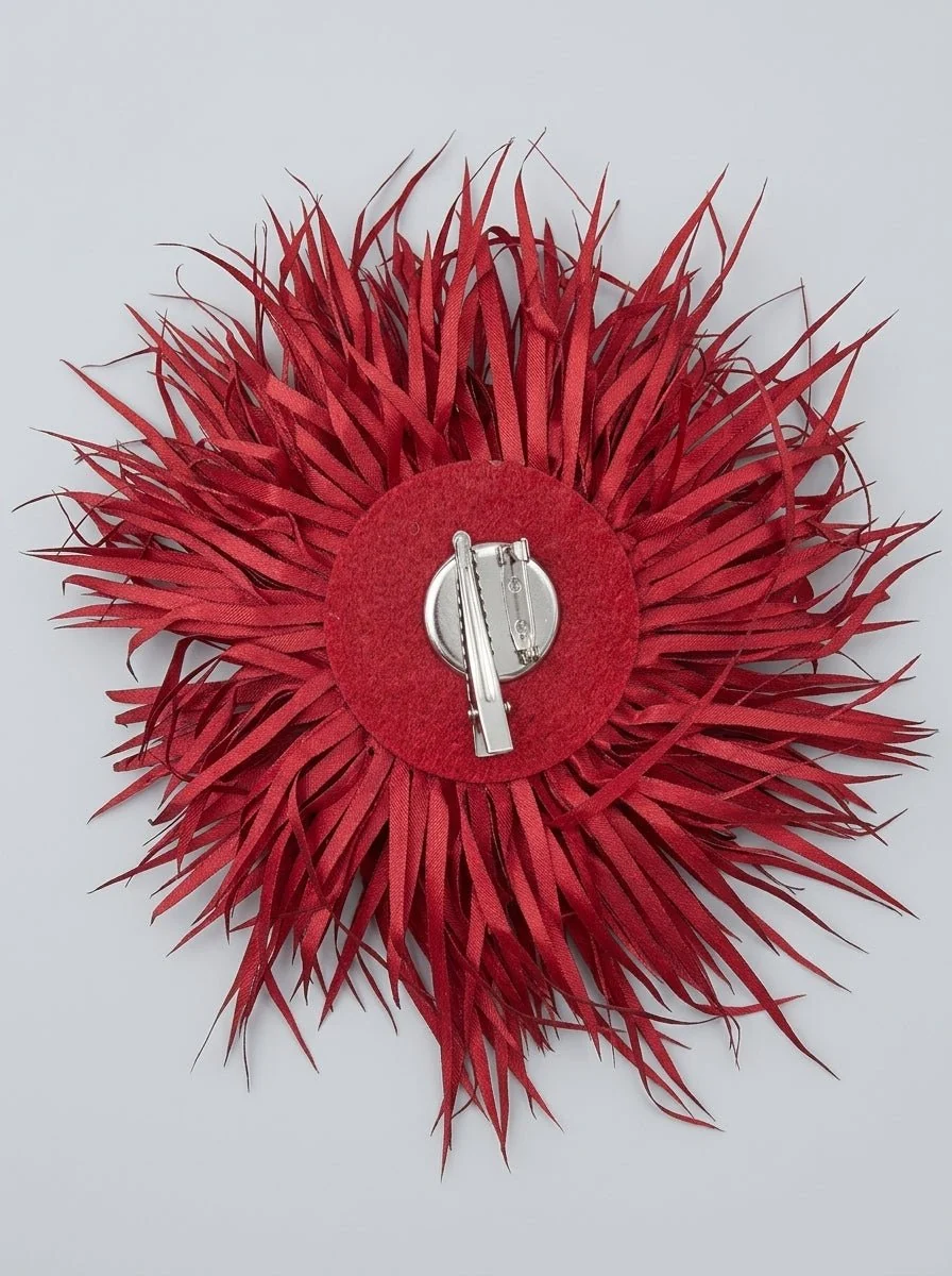 Broche Sissi Otto Style Plumas Burdeos - Imagen 6
