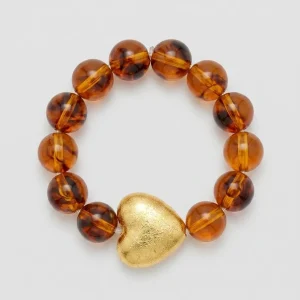 Pulsera Fabrizio Marcantelli Bolas Miel Corazon