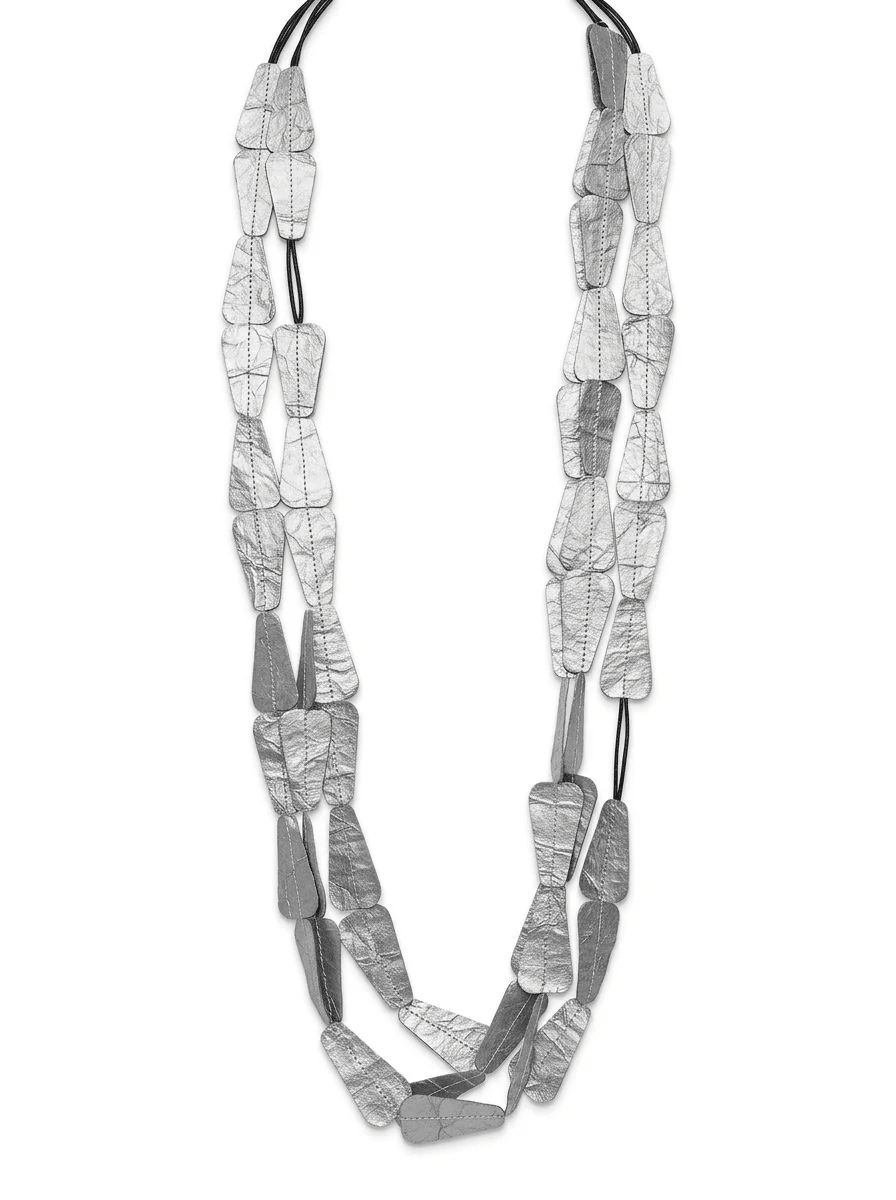 Collar Ana Hagopian Trap Metalic Plateado - Imagen 3