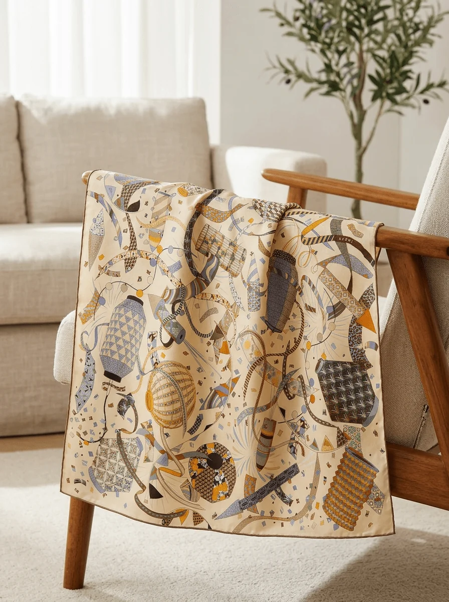Foulard Maison Fanli Linternas Azul - Imagen 4