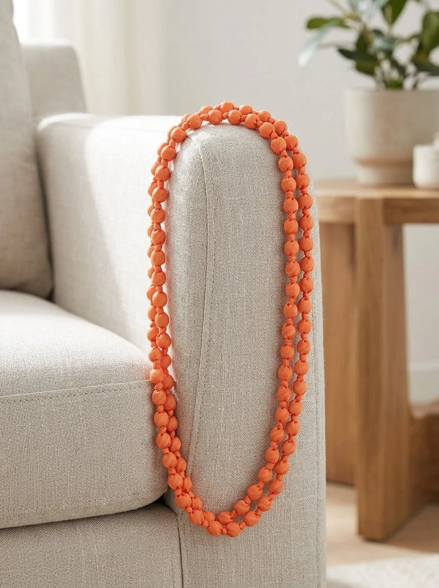 Collar Il Baco Da Seta Bolas Seda Coral - Imagen 5
