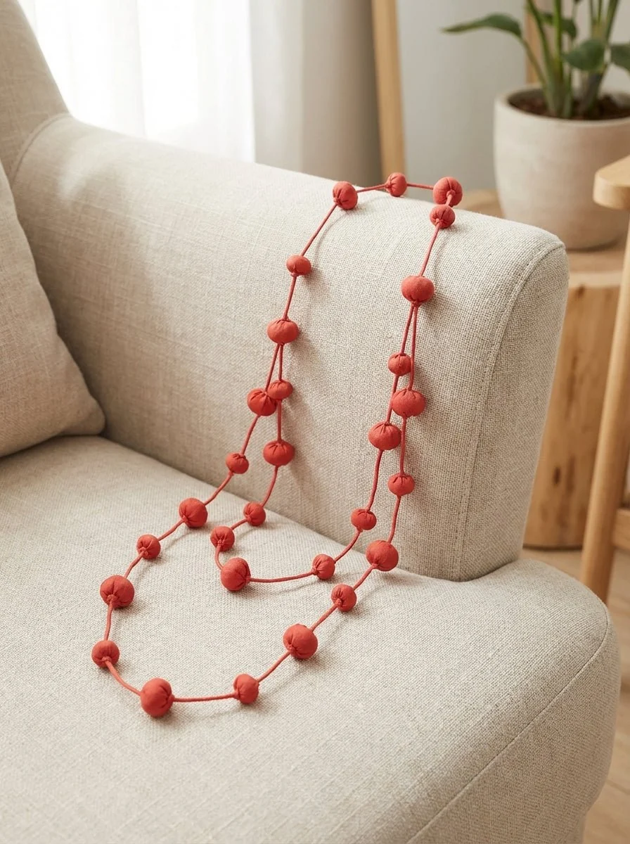 Collar Il Baco Da Seta Bolas De Seda Cocoon Nude Blush - Imagen 4