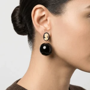 Pendientes Fabrizio Marcantelli Bolas Cameo Negro