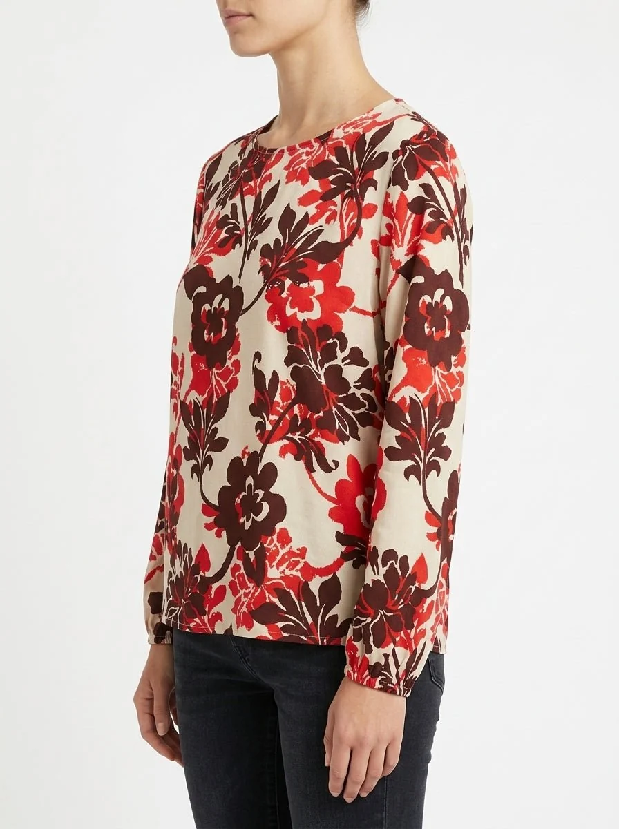 Blusa Justmine Flores Rojo - Imagen 4