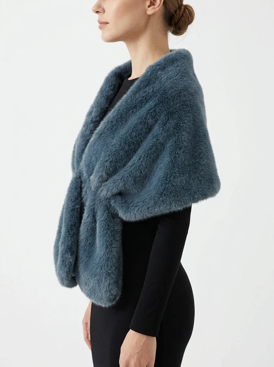 Estola Betta Corradi Mink Denim - Imagen 4