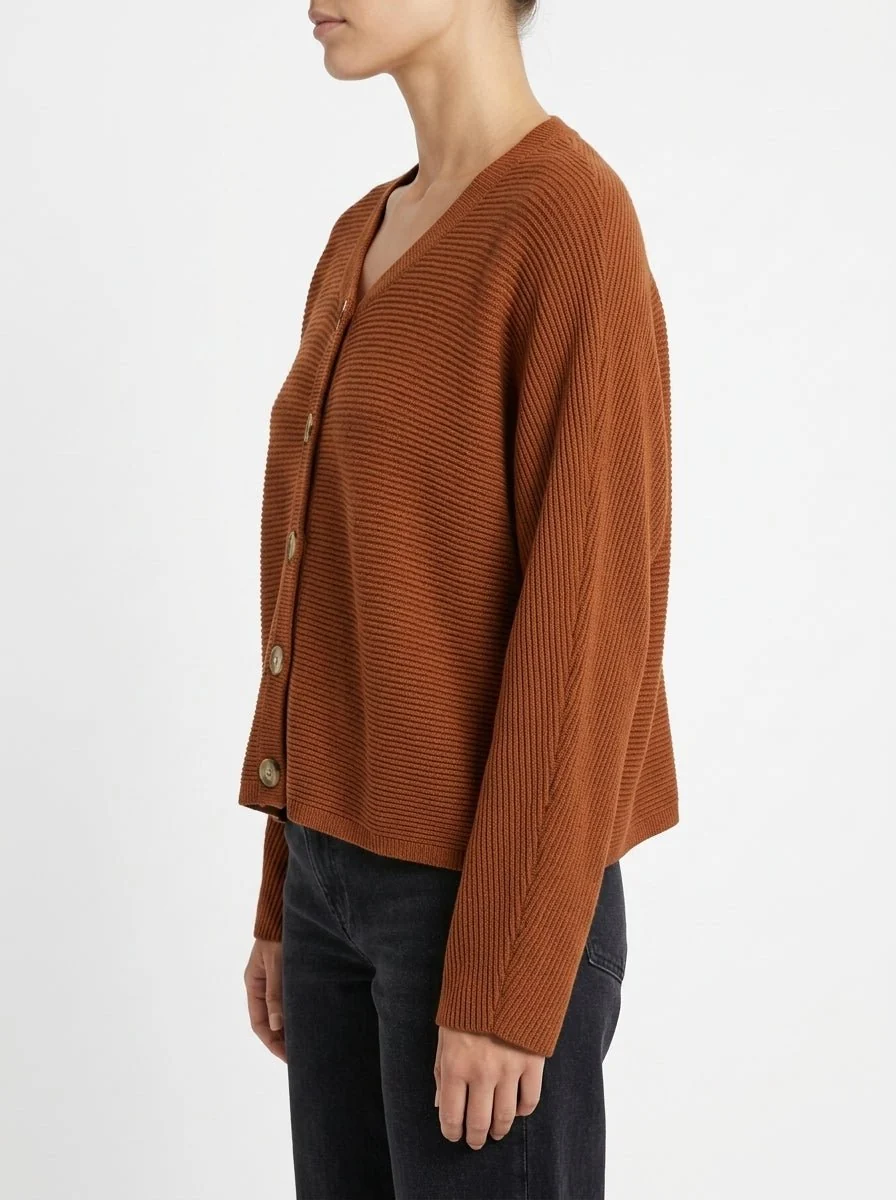 Cardigan Paisie Corto Marrón - Imagen 4