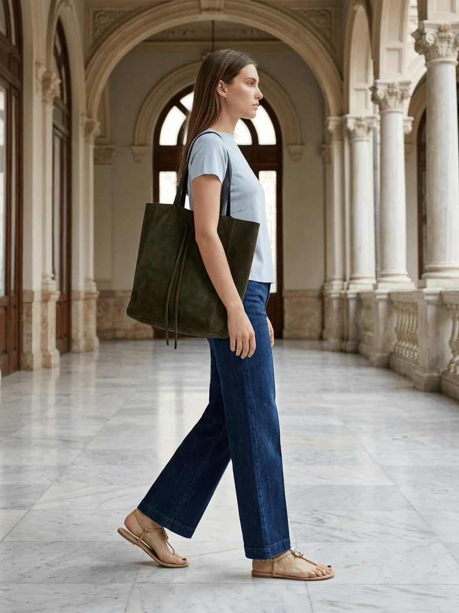Bolso Maison Fanli Daim Caqui - Imagen 3