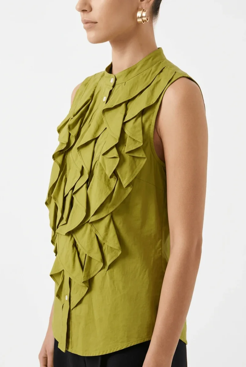 Top Camicetta Snob Volantes Aceite - Imagen 3