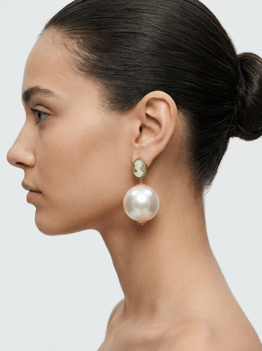 Pendientes Fabrizio Marcantelli Cameo Verde - Imagen 2