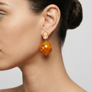 Pendientes Fabrizio Marcantelli Bolas Cameo Miel