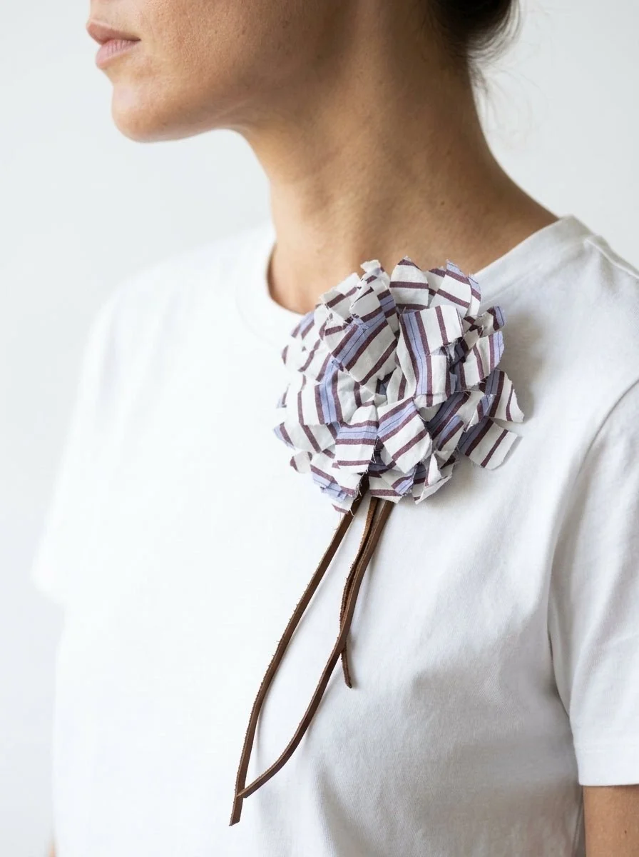 Broche Diega Florito Rayas Azul - Imagen 3