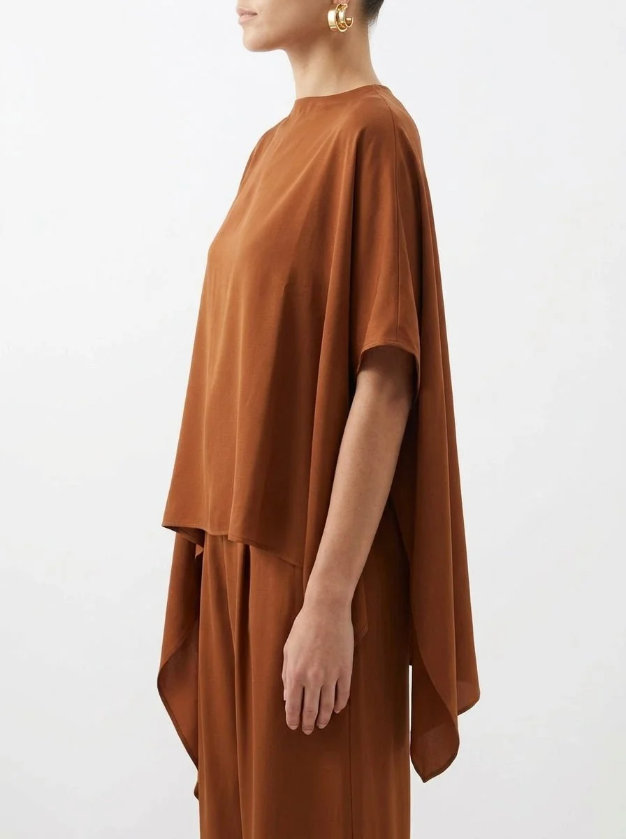 Camisa Poncho Sissi Otto Style Camel - Imagen 4