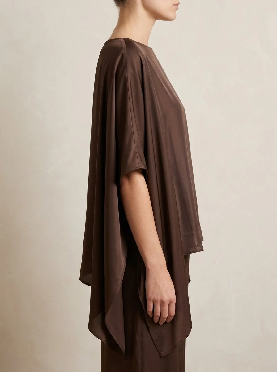 Camisa Poncho Sissi Otto Style Chocolate - Imagen 5