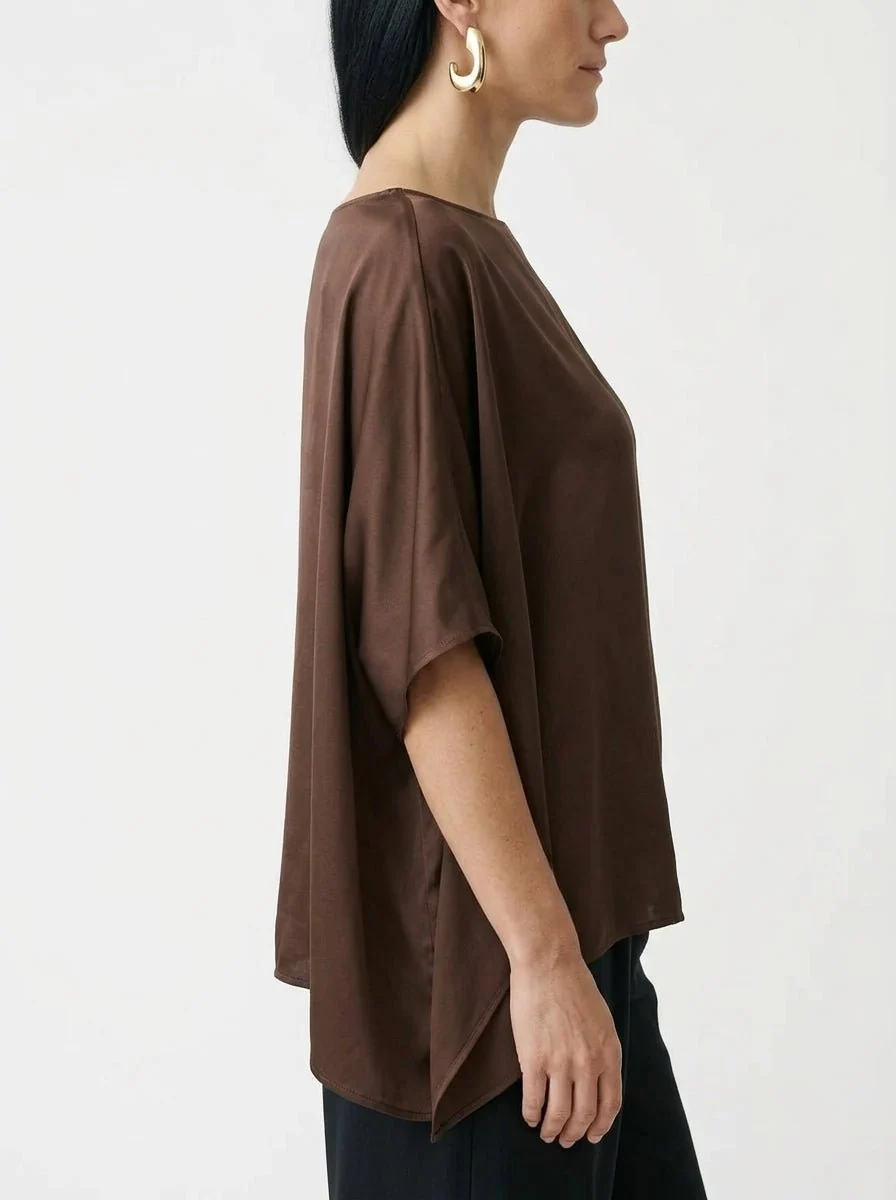 Camisa Poncho Sissi Otto Style Chocolate - Imagen 6