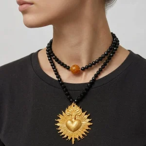 Collar Fabrizio Marcantelli Corazón Sagrado Dorado