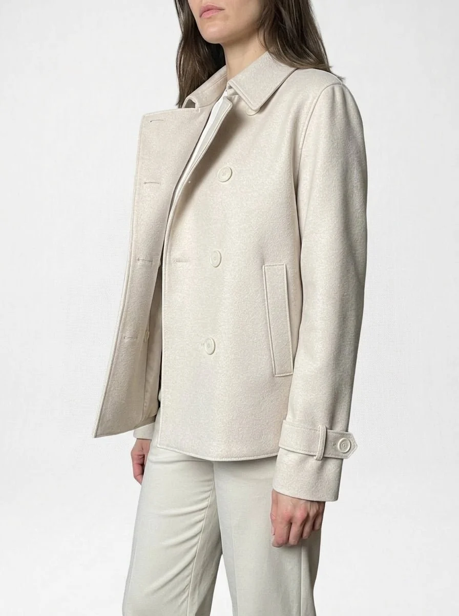 Chaqueta Harris Wharf London Trench Lana Crema - Imagen 5