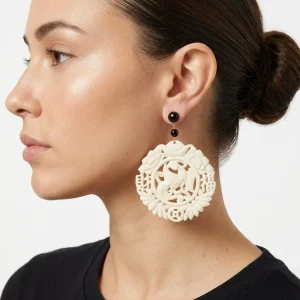 Pendientes Fabrizio Marcantelli Medallón Tallado Dragon Imperial Crudo