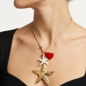 Collar Largo Estrellas de Mar Blanco