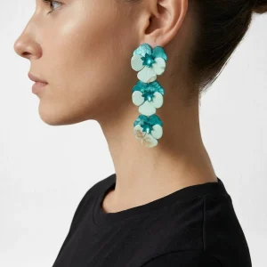 Pendientes Il Baco Da Seta 3 Flor Resina Menta