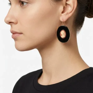 Pendientes Fabrizio Marcantelli Onix Cameo Naranja