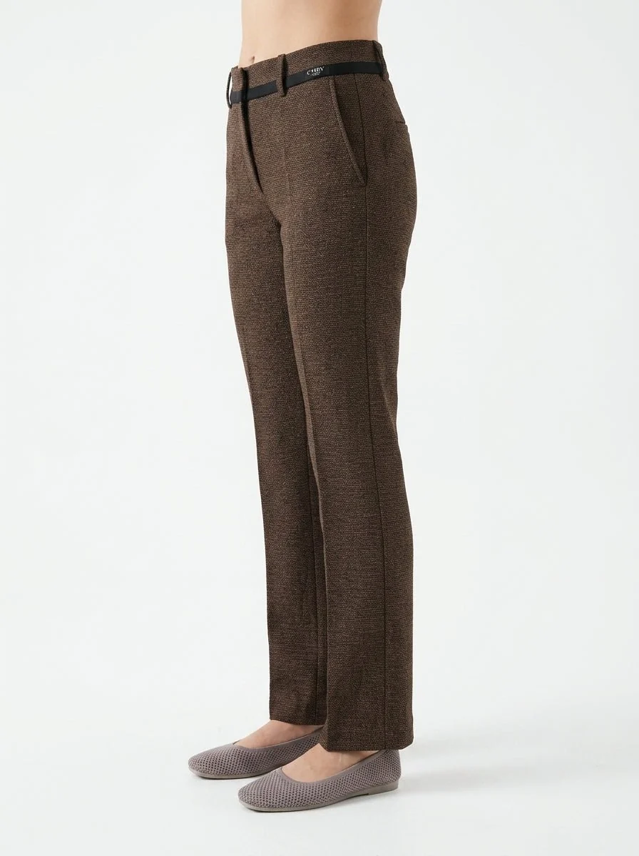Pantalón Cambio Francoise Cropped Marrón - Imagen 3