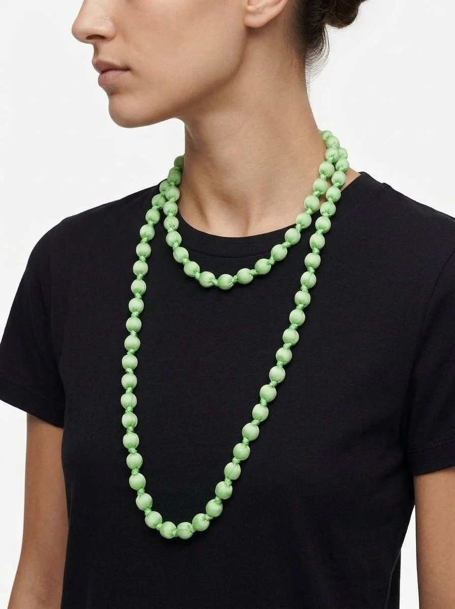 Collar Il Baco Da Seta Bolas Seda Verde Perico 6.4 - Imagen 4