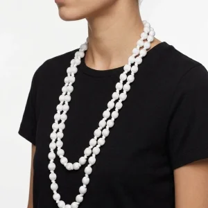 Collar Il Baco Da Seta Bolas Seda Blanco 18.1