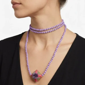 Collar Il Baco Da Seta Mini Bolas De Seda Ly Almohadón Lila