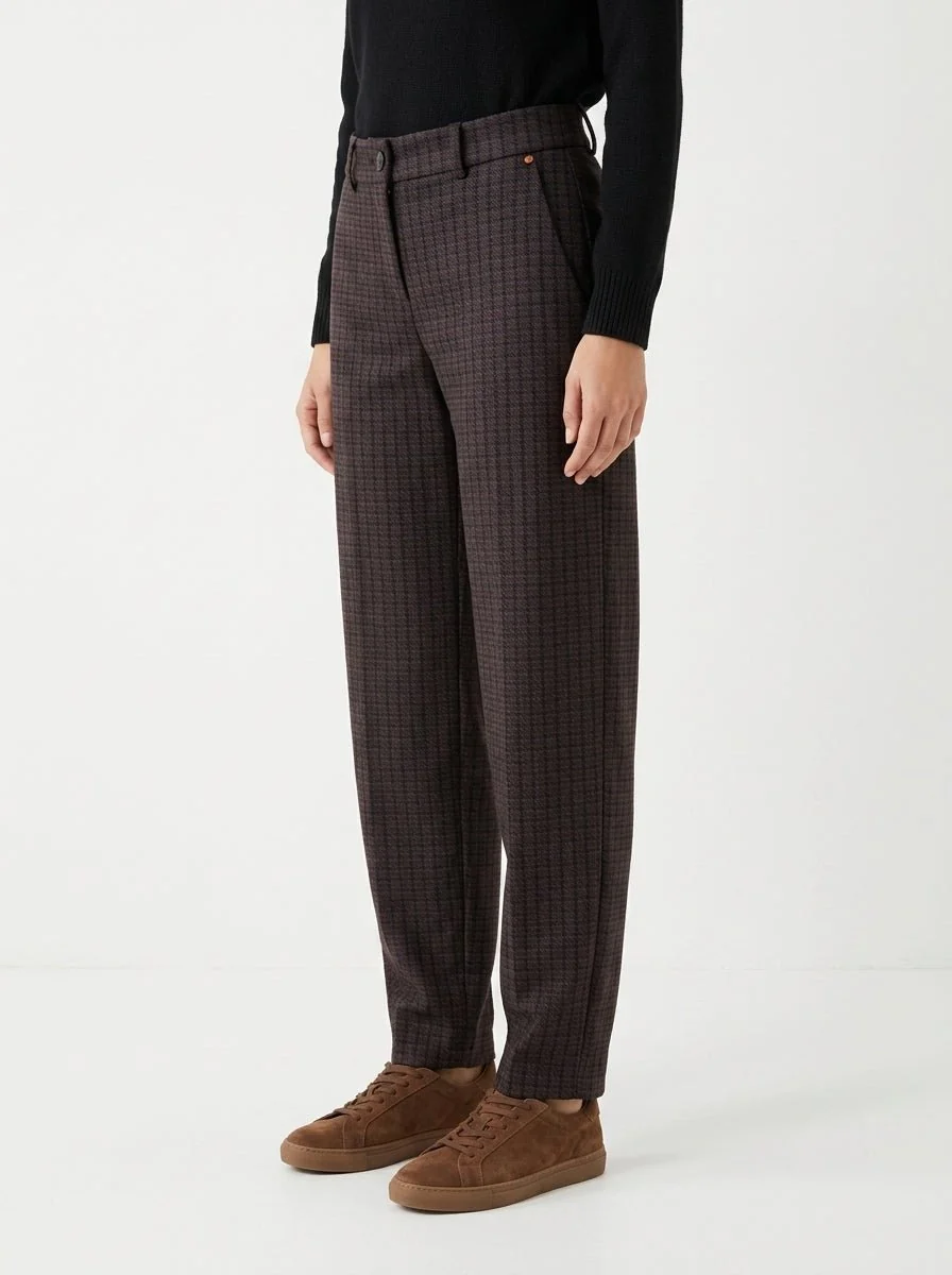 Pantalón Andam Cuadros Marrón - Imagen 3