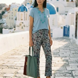 Pantalón Agoefilo Estampado Flores Blanco