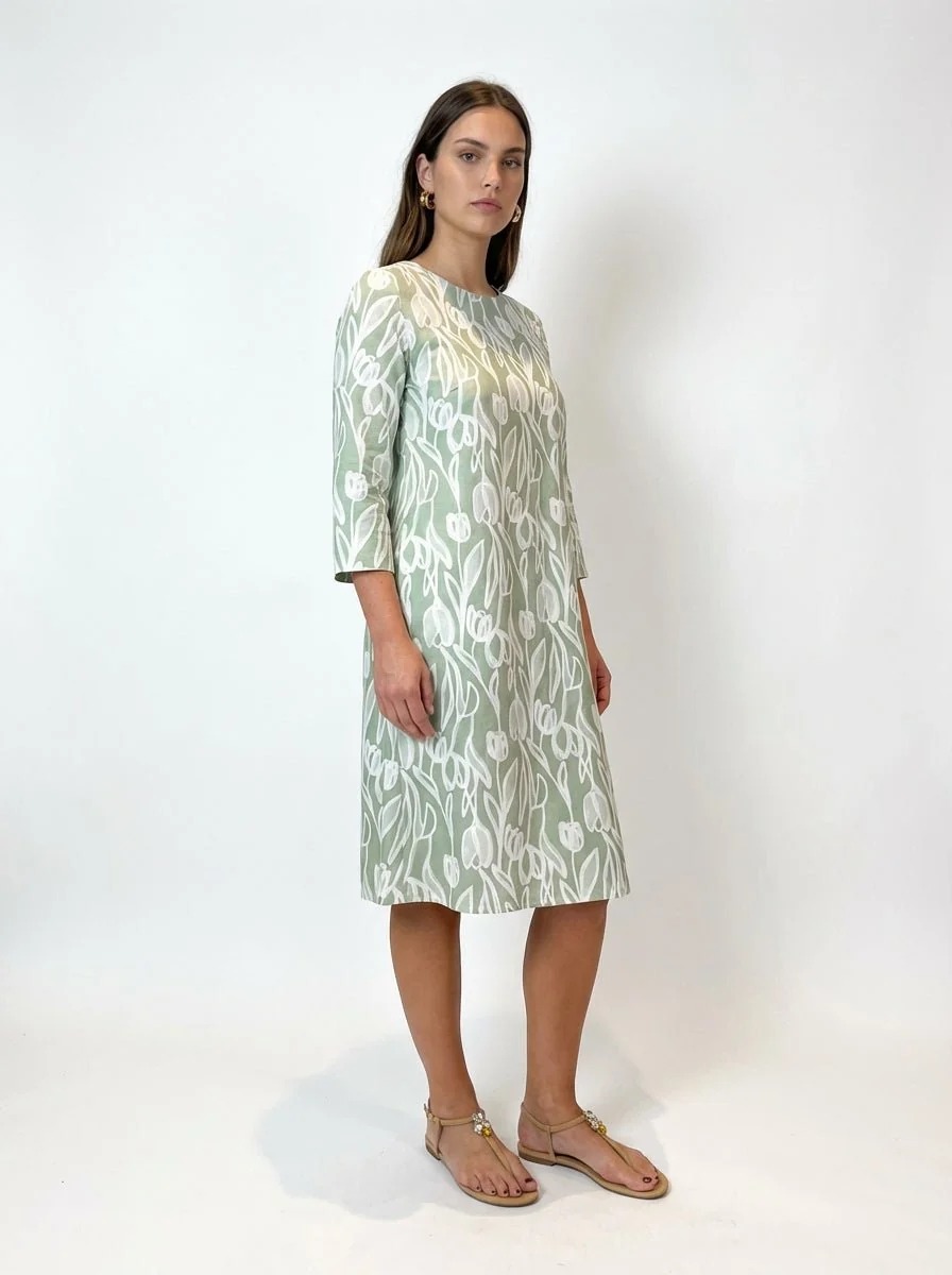 Vestido Whyci Milano Estampado Tulipanes - Imagen 6