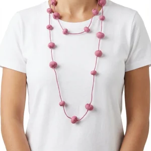 Collar Il Baco Da Seta Bolas De Seda Cocoon Malva