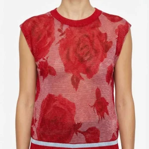 Top Byu Punto Estampado Rojo