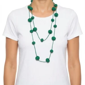 Collar Il Baco Da Seta Bolas De Seda Cocoon Verde Botella