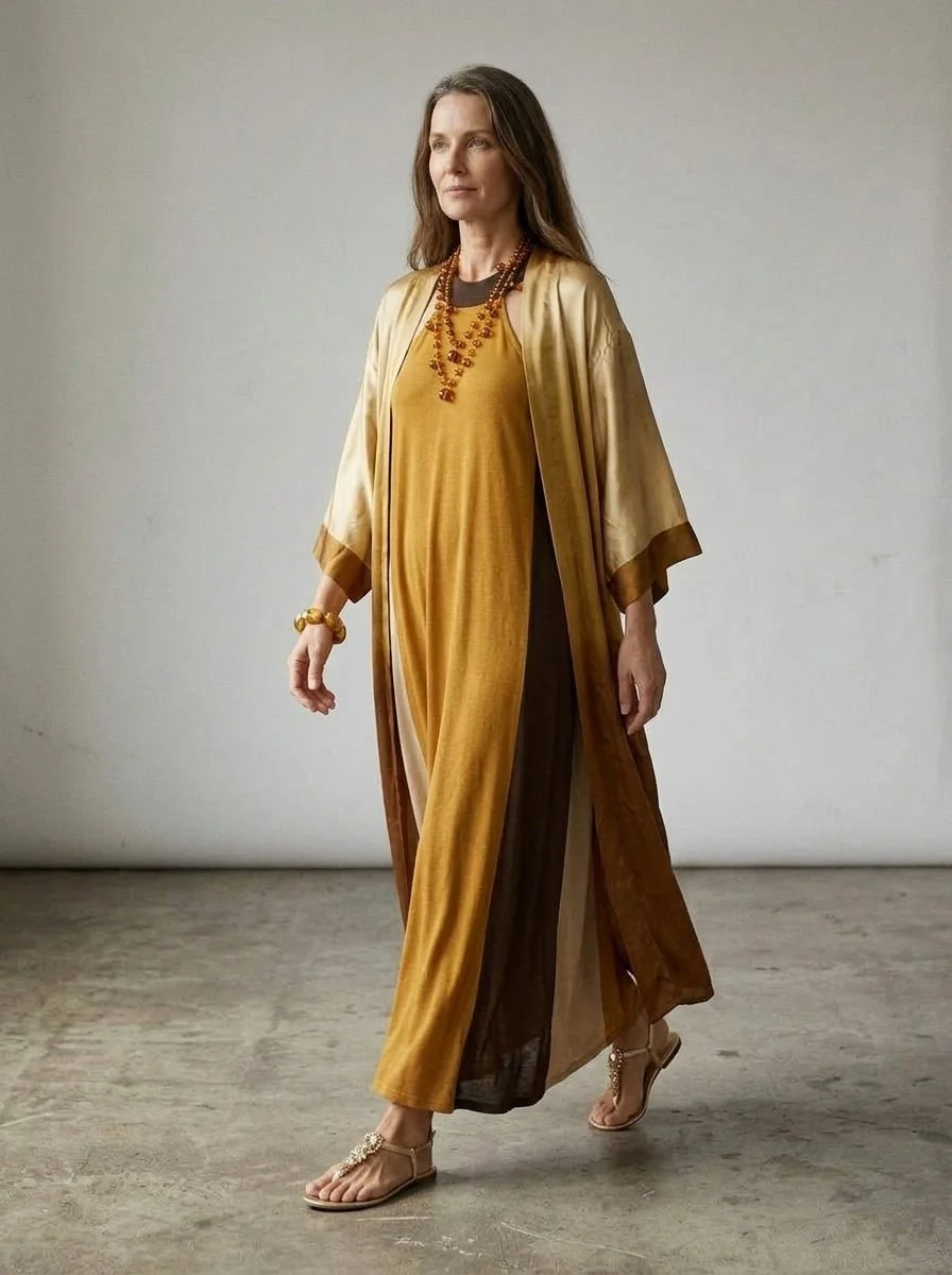 Kimono Alekai Petra Cream Ombre - Imagen 3