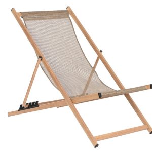 Tumbona Plegable Aluminio y Ratán Sintético Efecto Madera