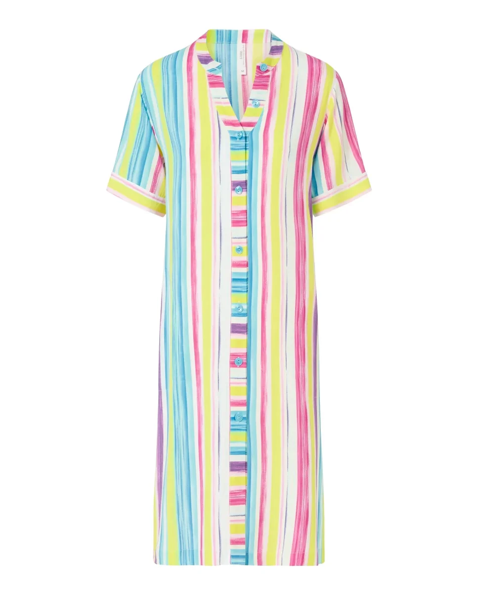 Vestido corto de verano viscosa rayas colores - Imagen 6