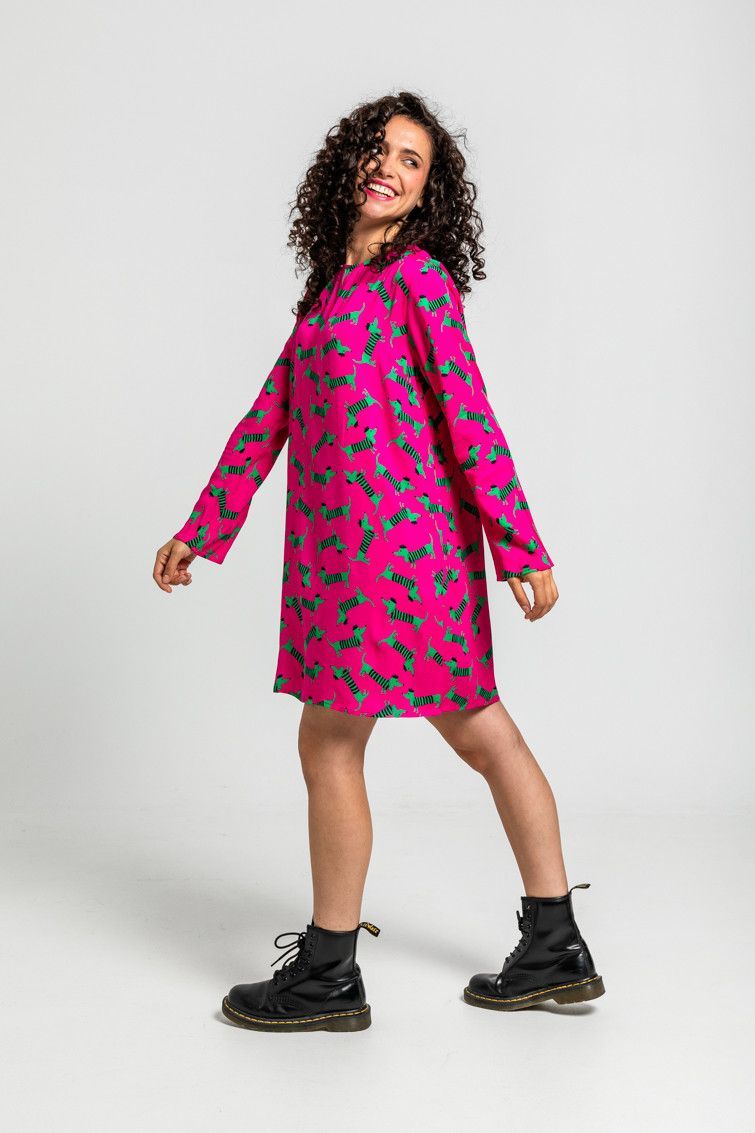 Vestido fucsia y verde - Imagen 6