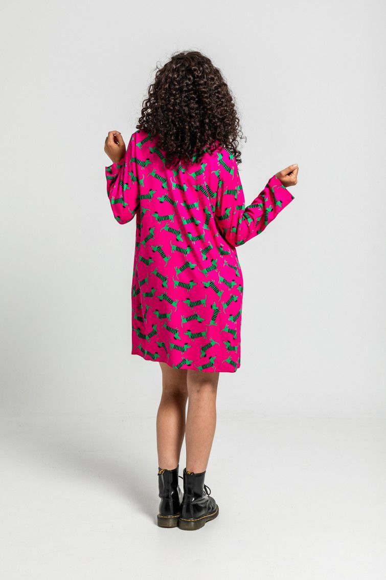 Vestido fucsia y verde - Imagen 5