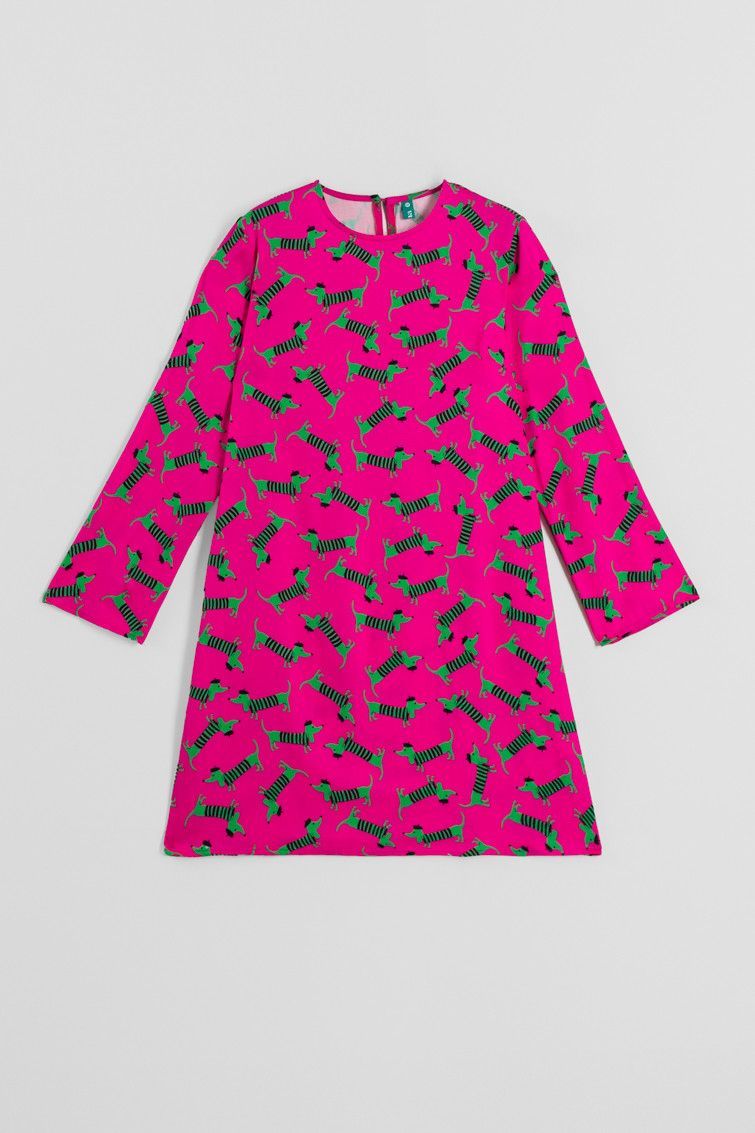 Vestido fucsia y verde - Imagen 3
