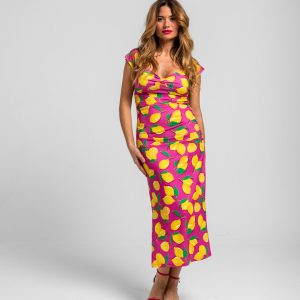 Vestido midi escote corazón Limoncello