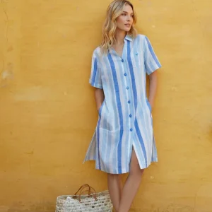 Vestido verano rayas abierto botones
