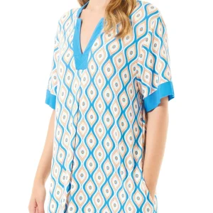 Vestido verano manga corta geométrico viscosa